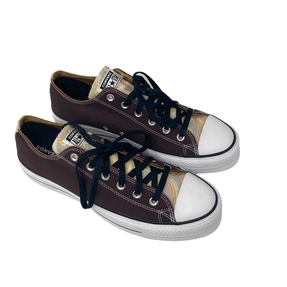 Converse Chuck Lift Men Platform Low Shoes Skate Canvas Brown Custom 171210C-WB - Picture 3 of 11